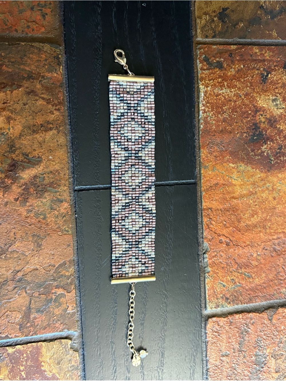 Lucky Brand Pink Multi Beaded Geometric Bracelet